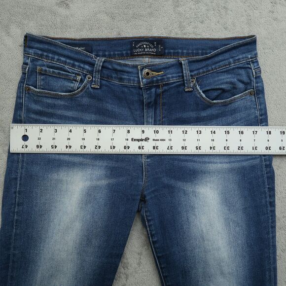 Lucky Brand Jeans Women's 10R Blue Mid-Rise Brooke Straight Denim 32" Inseam - Picture 6 of 15